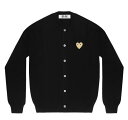 【あす楽】【海外配送可】【送料無料】COMME des GARCONS（コムデギャルソン）PLAY ゴールド ハート ウールカーディガン Mサイズ 黒 LADY 039 S