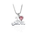 イニシャル IUHA 【I LOVE MOM】イニシャル モチーフネックレス SWAROVSKI スワロフスキー社製クリスタル