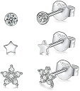 Yoursfs レディース ピアス 3ペアセット シンプル ジルコニア ピアス シルバー925 人気 アクセサリー プレゼント