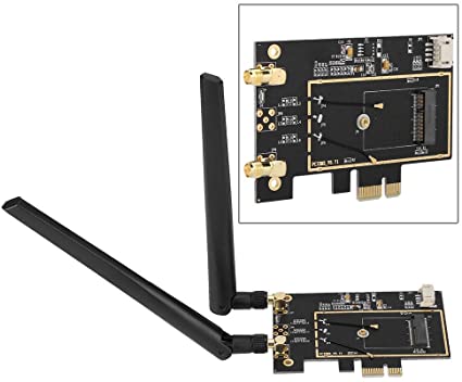 ワイヤレスネットワークカードアダプター M.2 NGFFからPCI-E 1XデスクトップWIFI WLANネットワークカードコンバータ PCI-E M.2 / NGFFカードパッシブアダプター デュアルバンド2.4 / 5Gアンテナ 8260 7265