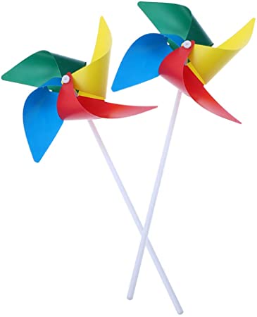 BESTOYARD 風車 かざぐるま 子供おもちゃ お楽しみグッズ 風のスピナー ガーデニング 庭の装飾 芝生 縁日用品 パーティー装飾 20本セット 4枚葉4色