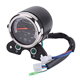 95mm スピードメーター 機械式 防水 UVプロテクション LEDライト オートバイス 走行距離計 (typeA)