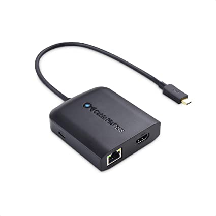 Cable Matters USB C ハブ LAN HDMI PD USB C HDMI 変換アダプタ 4K 30HZ USB 3.0 ギガビットイーサネット 80W PD充電 パソコン用ドッキングステーション Thunderbolt 3対応 Mac