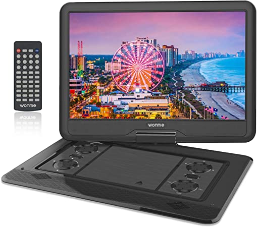 WONNIE ポータブルdvdプレーヤー 17.9型 270度回転 16インチ 液晶画面 リージョンフリ 5時間再生 3電源対応 USBに対応 AV出入力 車載携帯式DVD 説明書付き ブラック