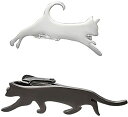 ネクタイピン（予算3000円以内） Yoursfs ネクタイピン 猫 セット 2本 ブラック シルバー かわいい ねこ ネクタイピン おしゃれ おもしろ ユニーク ネクタイ ピン ブランド メンズ アクセサリー ネコ プレゼント