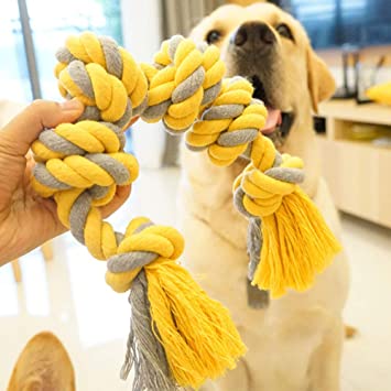 犬おもちゃ 犬用噛むおもちゃ玩具 犬ロープおもちゃ 中型犬 大型犬 ペット用 丈夫 天然コットン ストレス解消 運動不足解消 耐久性 清潔 歯磨き