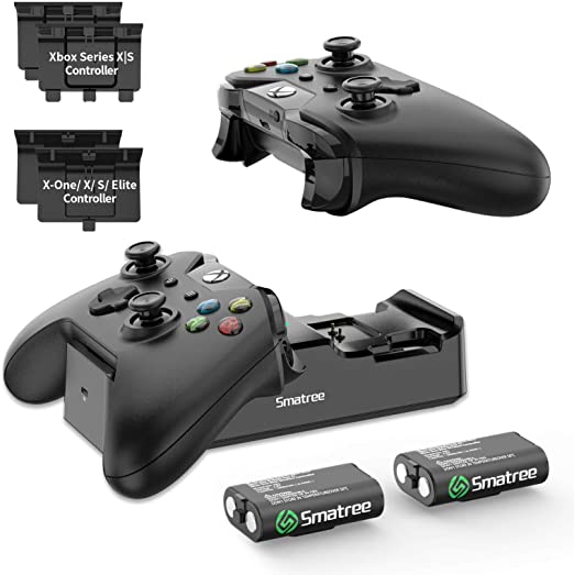 Smatree Xbox series X/S 充電スタンド 2000mAHバッテリー 2個セット 互換性ある Xbox One / Xbox One X / Xbox One S / Xbox One Elite ワイヤレスコントローラーにもご対応