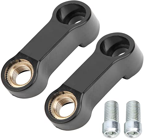 オートバイミラーライザーアダプター バイク用ミラー移転延長アダプター2個入り 10mm 1.25mmのピッチスレッド オートバイミラースペーサーアダプター ミラー高度増加 角度改造 モーターサイクルミラーアダプターキット