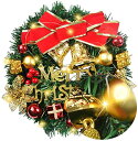 Atpwonz クリスマスリース 30cm クリスマス飾り 10 led電池式 イルミネーションライト付き ドア 玄関リース 壁掛け インテリア 店舗用