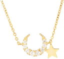 ネックレス レディース シルバー925 星月 ジルコニア ペンダント ゴールドプレーティング ファッションアクセサリー