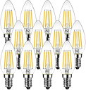 LEDフィラメント電球 LEDシャンデリア燭台電球 E12口金 led e12電球色 4.5W(白熱電球40W相当) 2700K 電球色 470lm 広配光タイ...