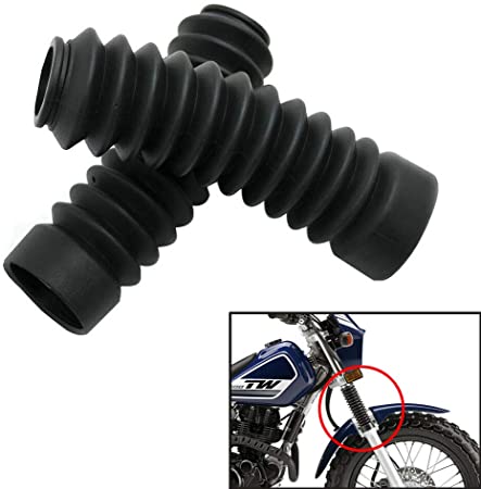 Alpha Rider 左右セット 30mmx50mmx175mm フロント フォークカバー Yamaha ヤマハ TW200 TW225 に適用 オートバイ バイク用 フォークブーツ ガード プロテクター ショックアブソーバー ラバーブーツ 防塵 ダ