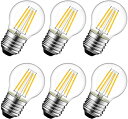 LED電球 フィラメント電球 E26口金 40W形相当 470lm シャンデリア 2700K 電球色 G45ミニ電球 エジソン電球 レトロ PSE 6個入 調光...