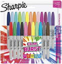 Sharpie シャーピー 公式 油性 ペン マーカー アート イラスト 油性コミック 描画 スケッチ マンガ デコレーション 落書き 中字 カラーバースト 24本セット