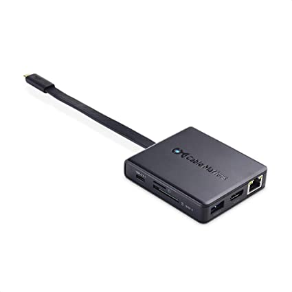 Cable Matters USB C ハブ 4K HDMI 80W PD給電 UHS-IIカードリーダー 2X USB A 2X USB Cギガビットイーサネット 5Gbps USB Type C ハブ USB C ドッキングステーション thund