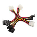 Cable Matters 3本セット 4 Pin Molex デュアル 15 Pin SATA 電源ケーブル SATA 電源ケーブル モレックス SATA電源...