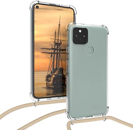 kwmobile対応:GooglePixel5ケース-首掛けスマホ肩掛けケースストラップシリコンカバー斜めがけ