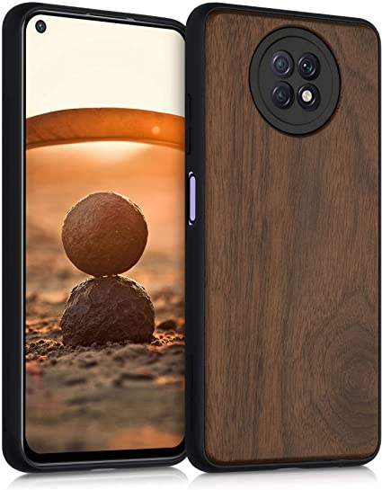 kwmobile 対応: Xiaomi Redmi Note 9T 木製ケース - 木製 携帯ケース TPUバンパー - ナチュラル ウッド スタイル