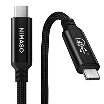 NIMASO USB-IF認証取得 USB4 ケーブル thunderbolt 4 対応 Type C ケーブル 40Gbps高速転送 PD対応 100W/5A 急速充電 USB 4.0 8K@60Hz / 2つ4K@60Hz 映像出力 Thunder