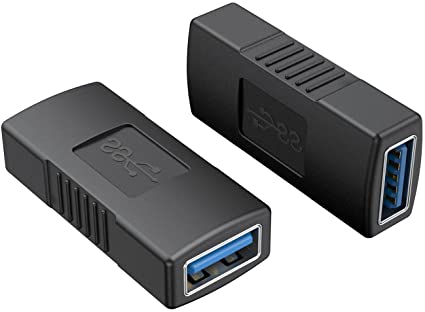 USB 3.0カプラ, CableCreation USB 3.0中継アダプタ (2個セット USB 3.0 (メス) - (メス) 延長アダプタ 超高速5Gbps対応 ブラック