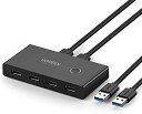 UGREEN 切替器 3.0 高速転送 USB 切り替え PC2台用 プリンタ マウス キーボード ハブなどを切替 手動切替器 プリンタ 切り替え機 USBケーブル 2 1.5m (附属品) (パソコン2:USB機器4)(2)