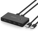 UGREEN 切替器 USB 切り替え PC2台用 プリンタ マウス キーボード ハブなどを切替 手動切替器 プリンタ 切り替え機 USBケーブル 2 1.5m (附属品) (パソコン2:USB機器4)(2)