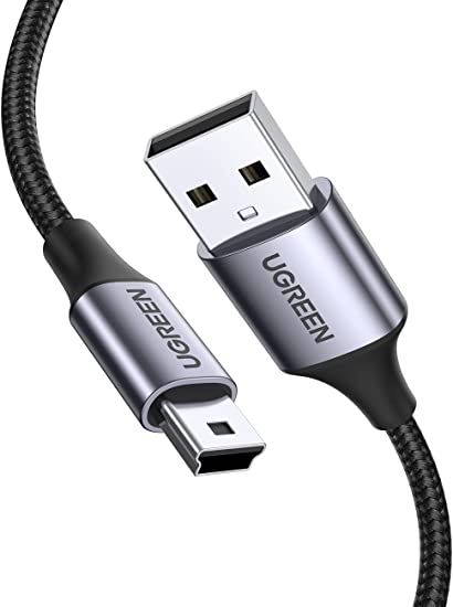 UGREEN USB miniB ケーブル ミニUSB タイプb 充電 USBケーブル 高耐久性 ナイロン編み デジカメ、PS3 コントローラー 、ドライブレコーダー、HDD、GPS などに対応 タイプAオス- miniBオス 3m