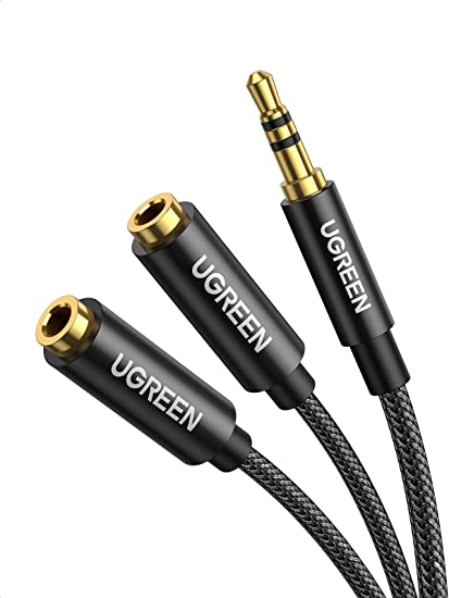 UGREEN イヤホン 延長コード 3.5mm 4極 2M ステレオミニプラグ ヘッドホン 延長 オーディオケーブル 高音質再生 ナイロン編み 車 AUX iPhone Android スピーカー テレビ ヘッドセットなどに対応-2M