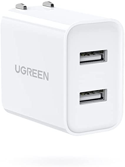 UGREEN usb充電器 2ポート USBフルスピード充電器 ACアダプター 3.1A PSE認証済み 折りたたみ式プラグ 急速充電 iPad/iPhone13/ XR Xs Max X 8 7 6S、Xiaomi、Google Pixel、Gal