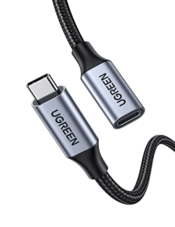 UGREEN USB C延長ケーブル USB 3.1 Gen 2 (10Gbps) Thunderbolt3対応ケーブル 延長コード 5A PD急速充電 アンドロイド ラップトップなど様 なusb-cデバイスに対応 ナイロン編み 双方向転送 0.5m