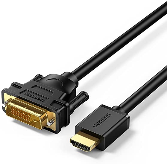 楽天Trend Item ShopUGREEN DVI HDMI 変換ケーブル 双方向 DVI-D HDMI 変換アダプタ 1080P対応 金メッキ端子 PS4 Switch DVDレコーダー パソコン TV モニター プロジェクター等に適用 1M