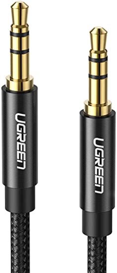 UGREEN 3.5mm ステレオミニジャック AUX ケーブル オスオス オーディオケーブル 高耐久性ナイロン編み ヘッドホン、スピーカー、音響、車、iPhone、iPad、iPod、PCなどに対応