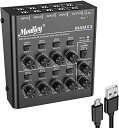 Moukey オーディオミキサー usb DC 5V超低ノイズ サブミキシング用 ラインミキサー (8チャンネル) 小型ミニオーディオミキサー クラブ/バー/マイク/ギター/ベース/キーボード/ステージミキサーに適用 MAMX3