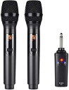 Kithouse K380Sワイヤレスマイク カラオケ 無線マイク 充電式ダイナミックマイク UHF 10チャンネル 技適認証済 ハンドヘルドマイク 6.35mmレシーバ付き 複数台同時使用 日本語取扱書付き 会議 カラオケマイク ホームパーティーに大