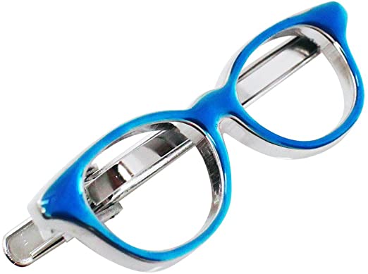 メガネ ネクタイピン SWANK 青ぶちメガネ 眼鏡 ネクタイピン タイピン タイバー T0083