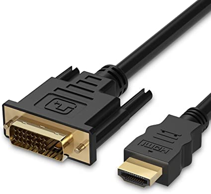Fosmon (1.8m) HDMI DVI 高速 双方向伝送 変換 ケーブル HDMI (タイプA) オス | デュアルリンク DVI-D 24+1 ピン オス | 金メッキ端子