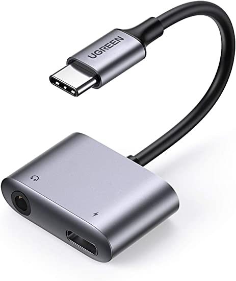 UGREEN USB-C 3.5mm イヤホン変換アダプタ イヤホンジャック変換DAC搭載 ケーブルハイレゾ2-in-1 充電+オーディオ出力PD3.0 QC3.0急速充電対応 音楽 通話 音量調節可能 PS5 PS4