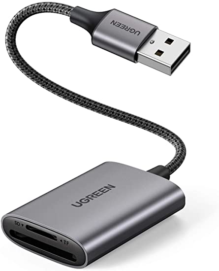 UGREEN TF SD カードリーダー USB3.0 高速 2in1 UHS-I MicroSD USBカードリーダー Window Mac Linux対応 カード2枚同時読み書き可能