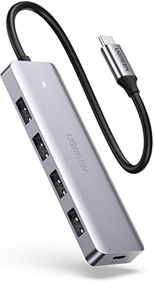 UGREEN USB C ハブ Type C ハブ セルフパワー バスパワー対応 USB 3.0 4ポート拡張 高速データ転送 LEDライト付き MacBook Pro, iMac, Galaxy Note S10 S9, Dell XPS, Ocul