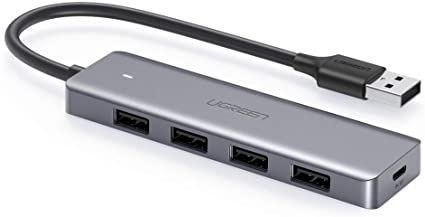 UGREEN USB 3.0 ハブ 4ポート拡張 USB ハブ セルフパワー/バスパワー USB 高速ハブ 軽量型 PS4 PS3 Windows/Mac OS対応 LEDランプ付き