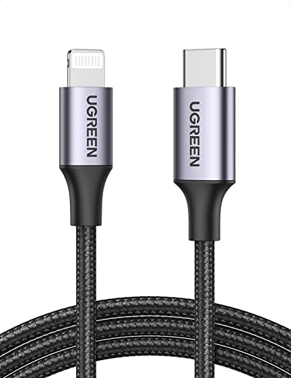 UGREEN USB-C Lightningケーブル MFi認証取得 PD対応 1M 急速充電 ライトニングケーブル 高耐久 ナイロン編み iPhone 13/12/12 Pro/12 mini/12 ProMax/iPhone 11/ 11 Pro/