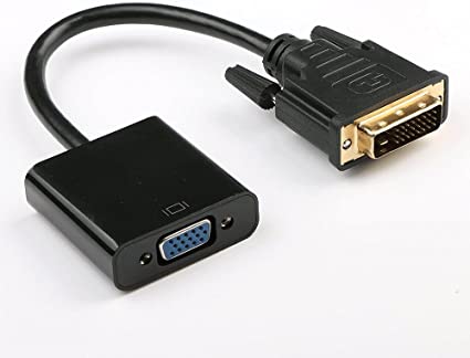 Like-You DVI-D 24+1 to VGA d-sub 変換アダプタ オス-メス dvi vga 変換ケーブル HDTV プラズマ DVD プロジェクター等に対応 (ブラック)