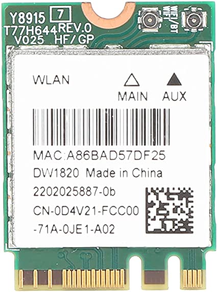 ワイヤレスネットワークカード、2.4G / 5GデュアルバンドWifiアダプター867Mbps、802.11A / B/G/N/AC DW1820 NGFF BT4.1ネットワークカード、Windows 7/8/10 / Linux用