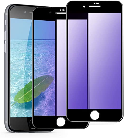 iphone8plus ガラスフィルム ブルーライト 全面 iphone8プラス ガラス ブラック