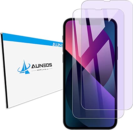 AUNEOS ガラスフィルム iPhone13 Pro / iPhone13 用 保護フィルム ブルーライトカット iPhone13 / iPhone13 Pro 適用 6.1インチ 強化ガラス 硬度9H 耐衝撃 キズ防止 2枚セット