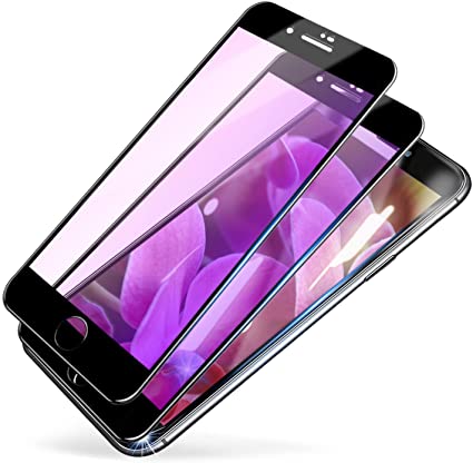 MINIKA iphone7/iphone8 ブルーライト ガラスフィルム iphone7 保護フィルム ブルーライトカット アイフォン8用 強化ガラスフィルム 8 画面保護シート 浮きなし/指紋防止/秒で貼り付け/浮かない/保護傷に強い 2枚セット