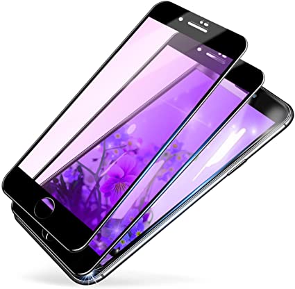iphone8plus ブルーライト ガラスフィルム iphone8プラス 保護フィルム ブルーライトカット アイフォン7plus 用 強化ガラスフィルム iphone7プラス 画面保護シート 浮きなし/指紋防止/秒で貼り付け/浮かない/保護傷に強い