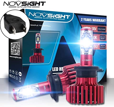 Novsight正規品専門店 最新型 超高輝度 最強カットライン H7 LEDヘッドライト/フォグランプ 10000LM(5000LM*2) 60W(30W*2) ホワイト6000K 超大発光面CSPチップ DC12V新基準車検対応 (ハイブリッド車