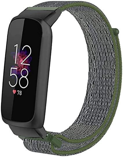 SHEAWA Fitbit Luxe用バンド 交換バンド ベルト ナイロン 通気性に優れ 脱着便利 アクセサリー (アーミーグリーン)