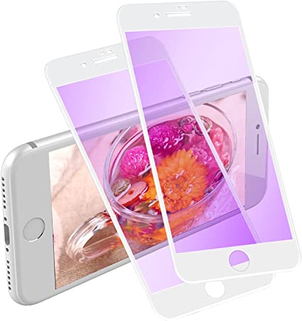 ブルーライトカット iPhone8プラス ガラスフィルム 全面 iphone7Plus フィルム ブルーライト アイフォン8plus 保護フィルム iphone7プラス フィルム あいふぉん8Plus / 7Plus ガラス 5.5インチ/2枚セ